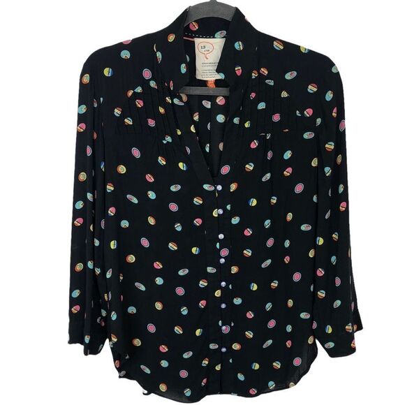 Anthropologie‎ 52 Conversations 13 of 52 Buttons Size 4 Button Down Top - Picture 1 of 11